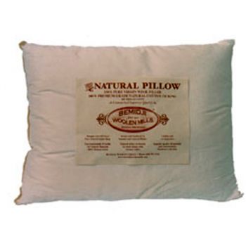 Natural Wool Pillow w/ Cotton Ticking
