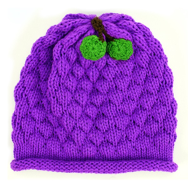 Grape Knit Food Hat