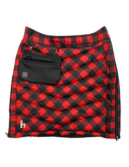 Heim-Made - Reversible Minne-Skirt (red plaid outside/black inside)