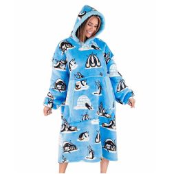  - Out Cold Penguin Wearable Oversized Blanket Hooodie