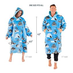 Out Cold Penguin Wearable Oversized Blanket Hooodie