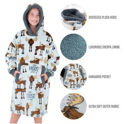 Don't Moose With Me Kid Wearable Blnaket Hoodie