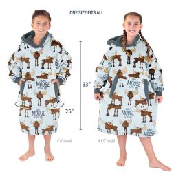 Don't Moose With Me Kid Wearable Blnaket Hoodie