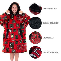 Don't Wake The Bear Kid Wearable Blanket Hoodie