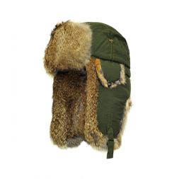 Mad Bomber - Olive Supplex Bomber with Brown Fur