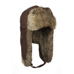 Mad Bomber - Hickory Leather Bomber with Brown Fur